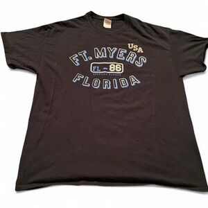 Men’s Vintage Ft. Myers Florida Black Short Sleeve Shirt Size XL